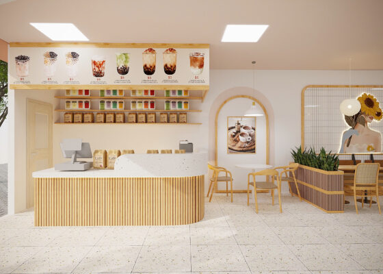 Dự án thiết kế quán trà sữa ăn vặt chị Hiền