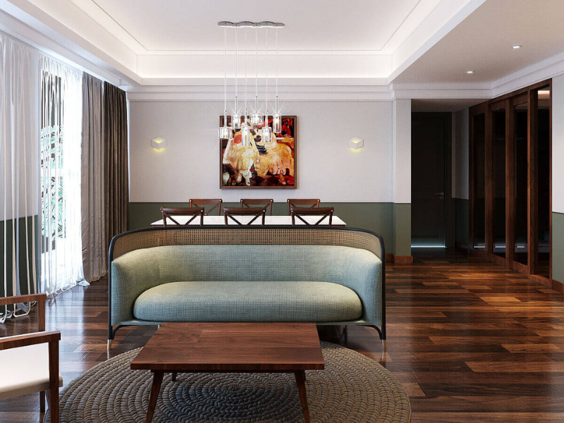 Thiết kế nội thất phòng khách 25m2 tối ưu diện tích, nâng tầm phong cách