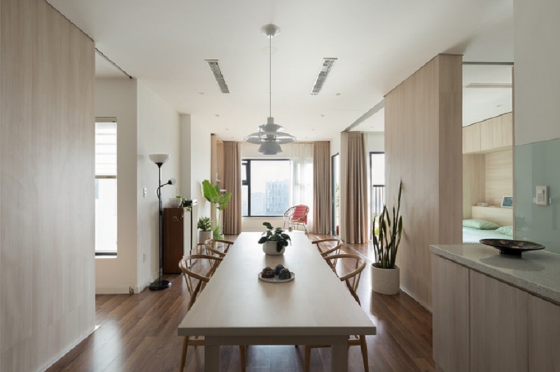 Thiết kế phòng khách chung cư 70m2 Thanh Xuân xu hướng nội thất 2025